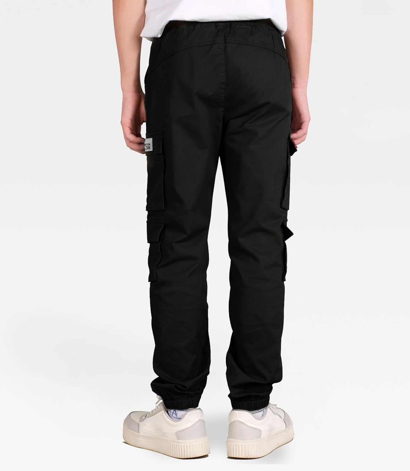 "Ultimate Comfort Boys Cargo Pants: Stylish Cotton Joggers with Drawstring Waist and Elastic Cuffs"