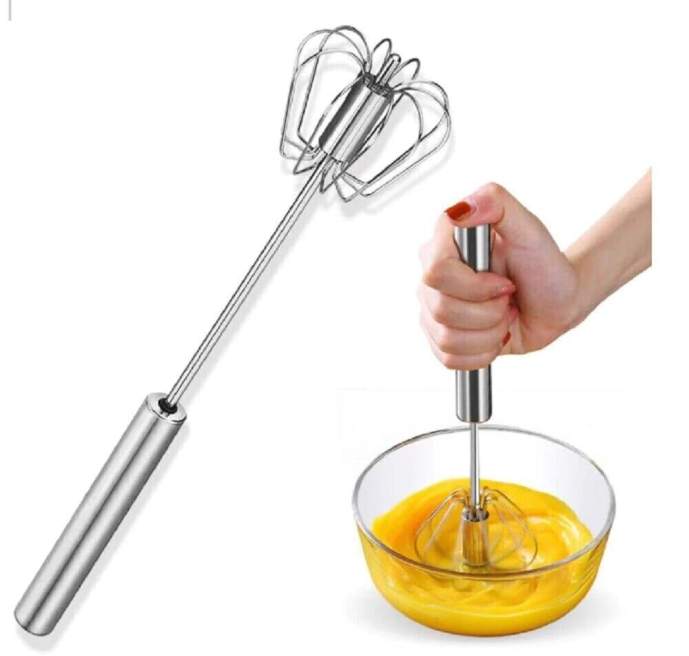 "Effortlessly Whisk and Blend with Our 14" Semi-Automatic Stainless Steel Hand Push Egg Beater!"