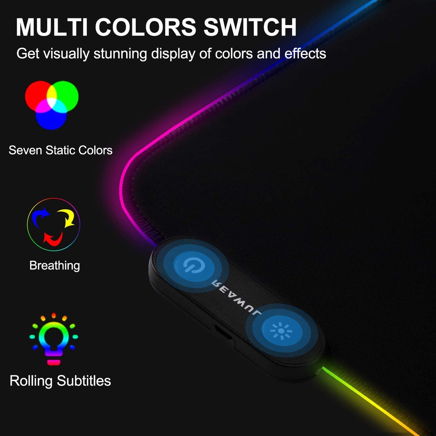 "Ultimate RGB Gaming Mouse Pad: 14 Modes, Waterproof & Anti-Slip - Extra Large Size 31.5 X 11.8In"