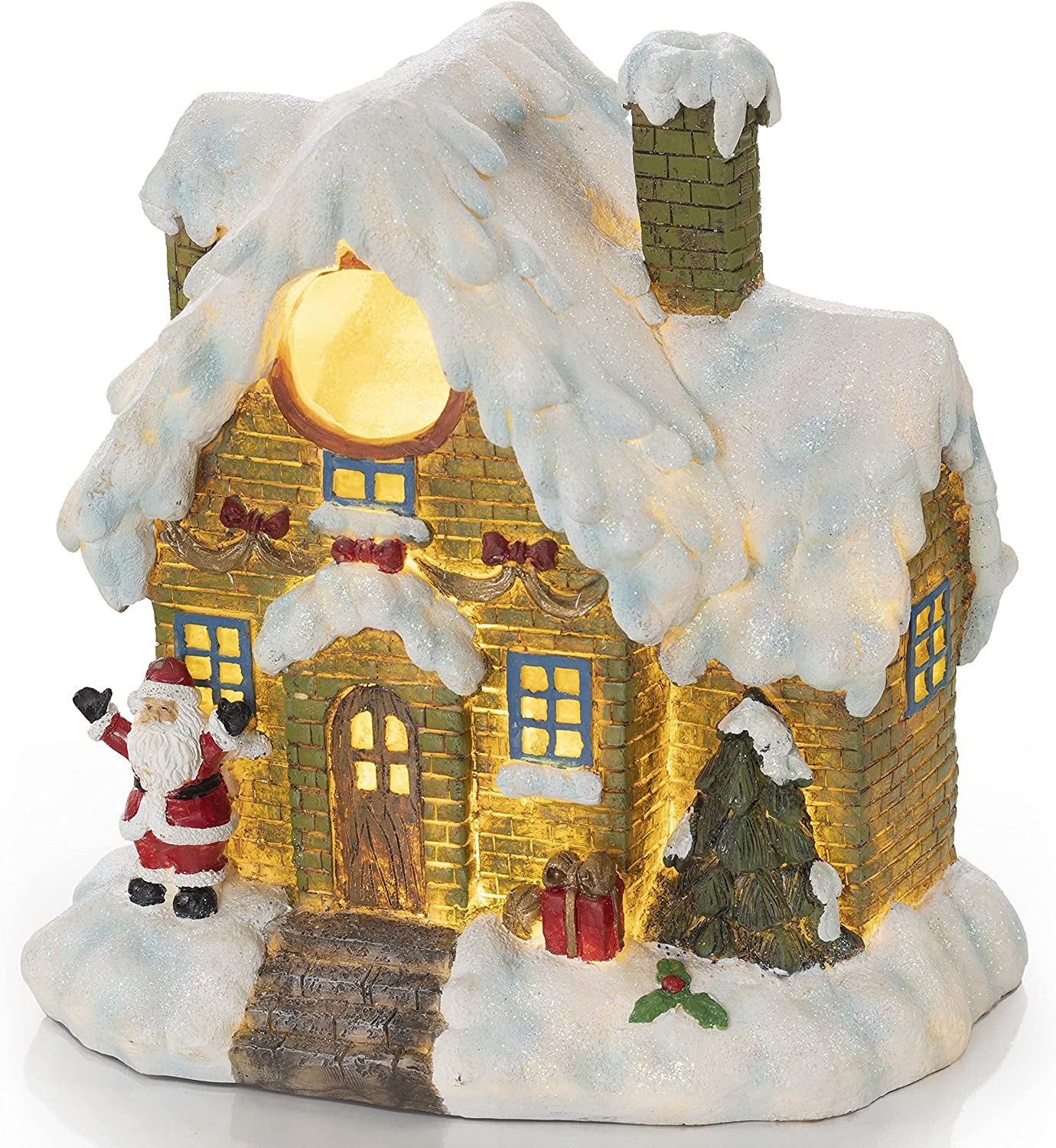 "Enchanting LED Christmas Cottage: Illuminate Your Home with Festive Fiber Optic Magic!"