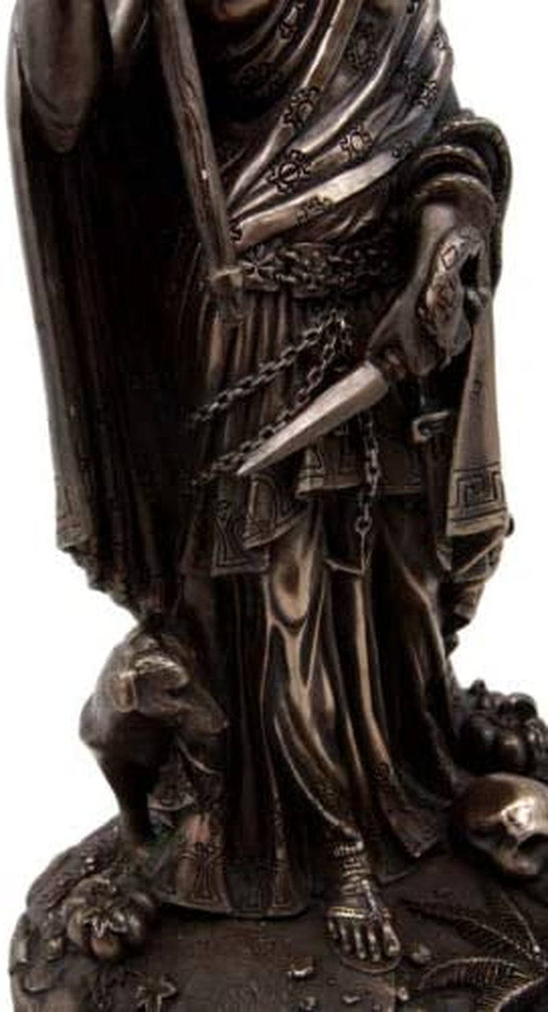 "Enchanting Wiccan Hecate Statue: Embrace the Ancient Power of the Greek Goddess of Magic & Witchcraft - Exquisite Triple Goddess Form in Stunning Bronze Patina"