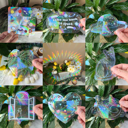 Colorful Suncatcher Sun Sunshine Catcher Rainbow Prism Glass PVC Window Filming