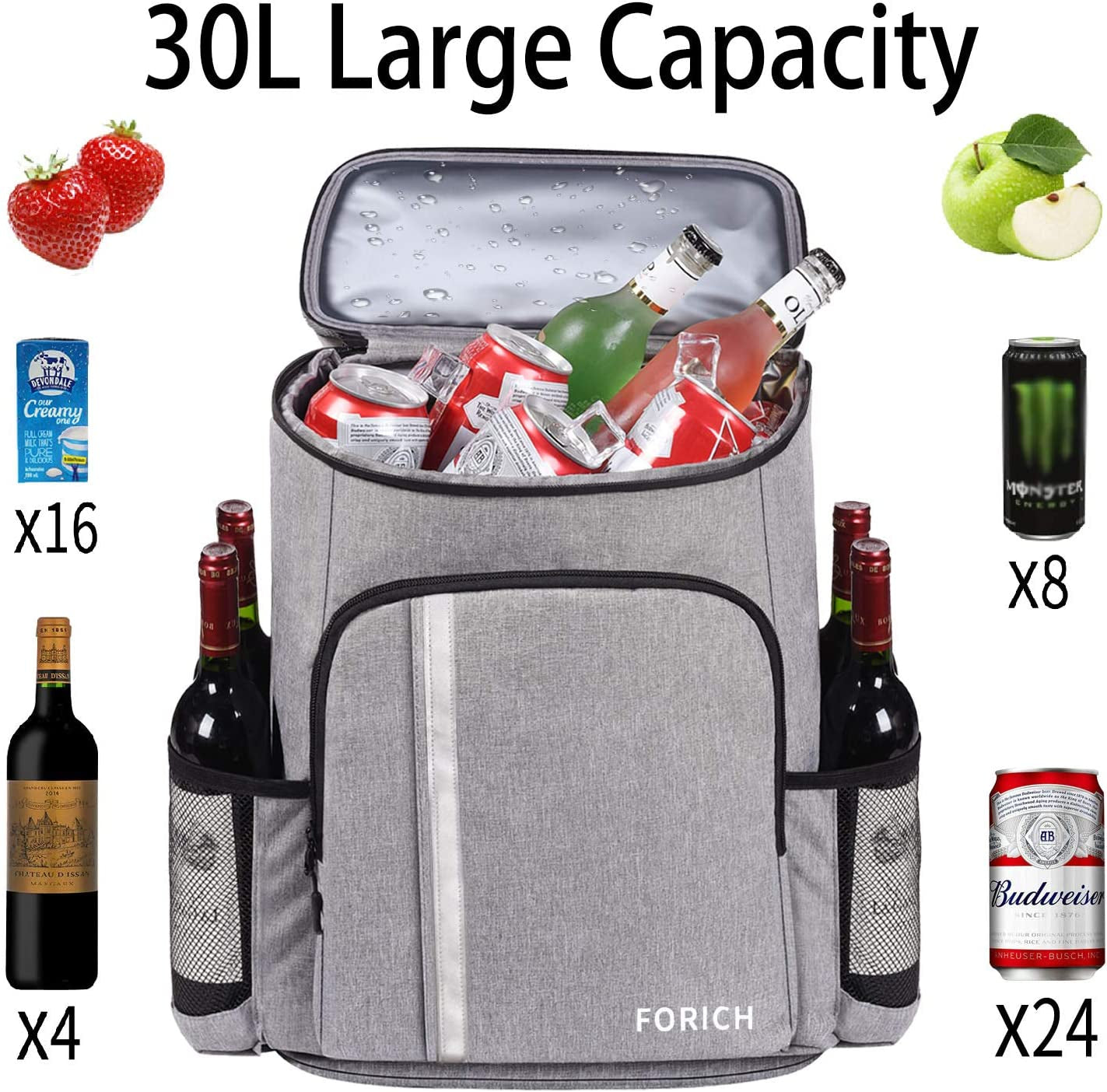 "Stay Cool Anywhere with Our Versatile Waterproof Insulated Backpack Cooler - Fits 30 Cans!"