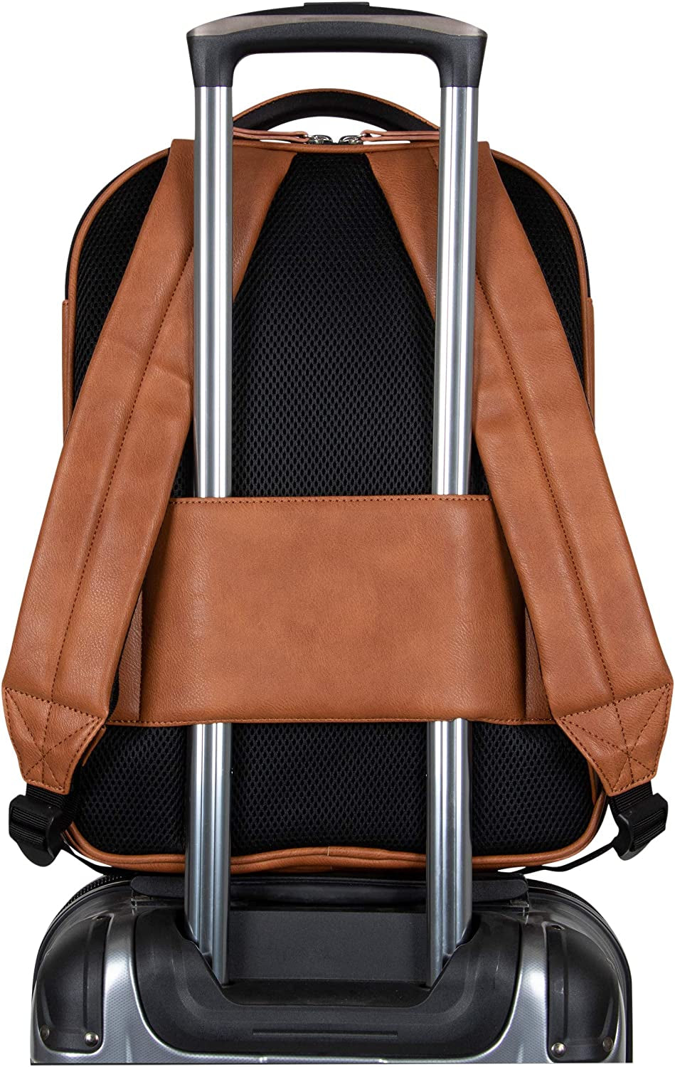 "Stay Organized and Secure with Our Stylish Vegan Leather Tablet Bookbag - Perfect for Work, Travel, and 15.6" Laptops!"