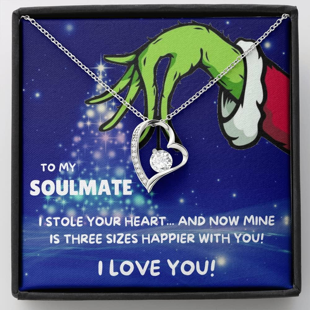 "Magical Christmas Love Necklace: Express Your Sentiments with Message Card & Enchanting LED Gift Box - Ideal for Your Soulmate, Girlfriend, Wife, Daughter, and Cherished Family"