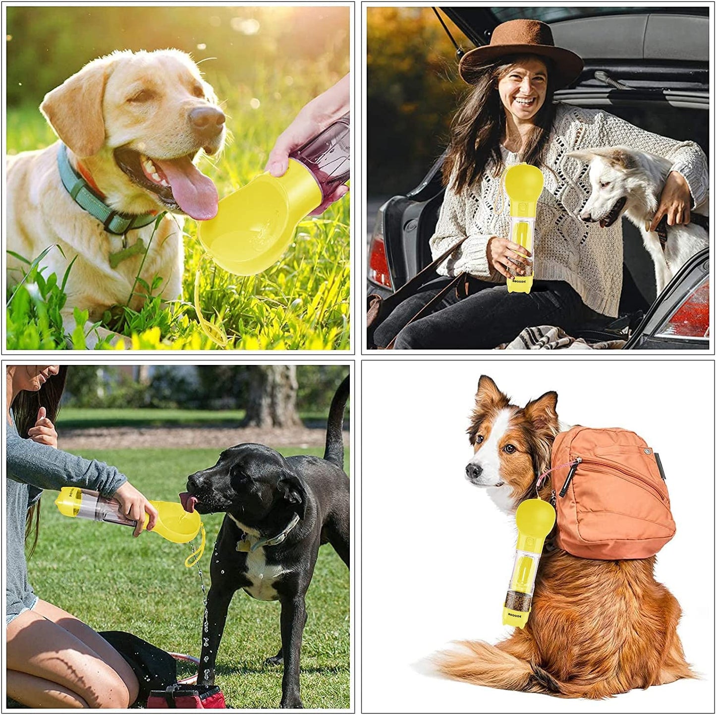 "Ultimate Outdoor Adventure Buddy: 4-In-1 Leakproof Dog Water Bottle!"