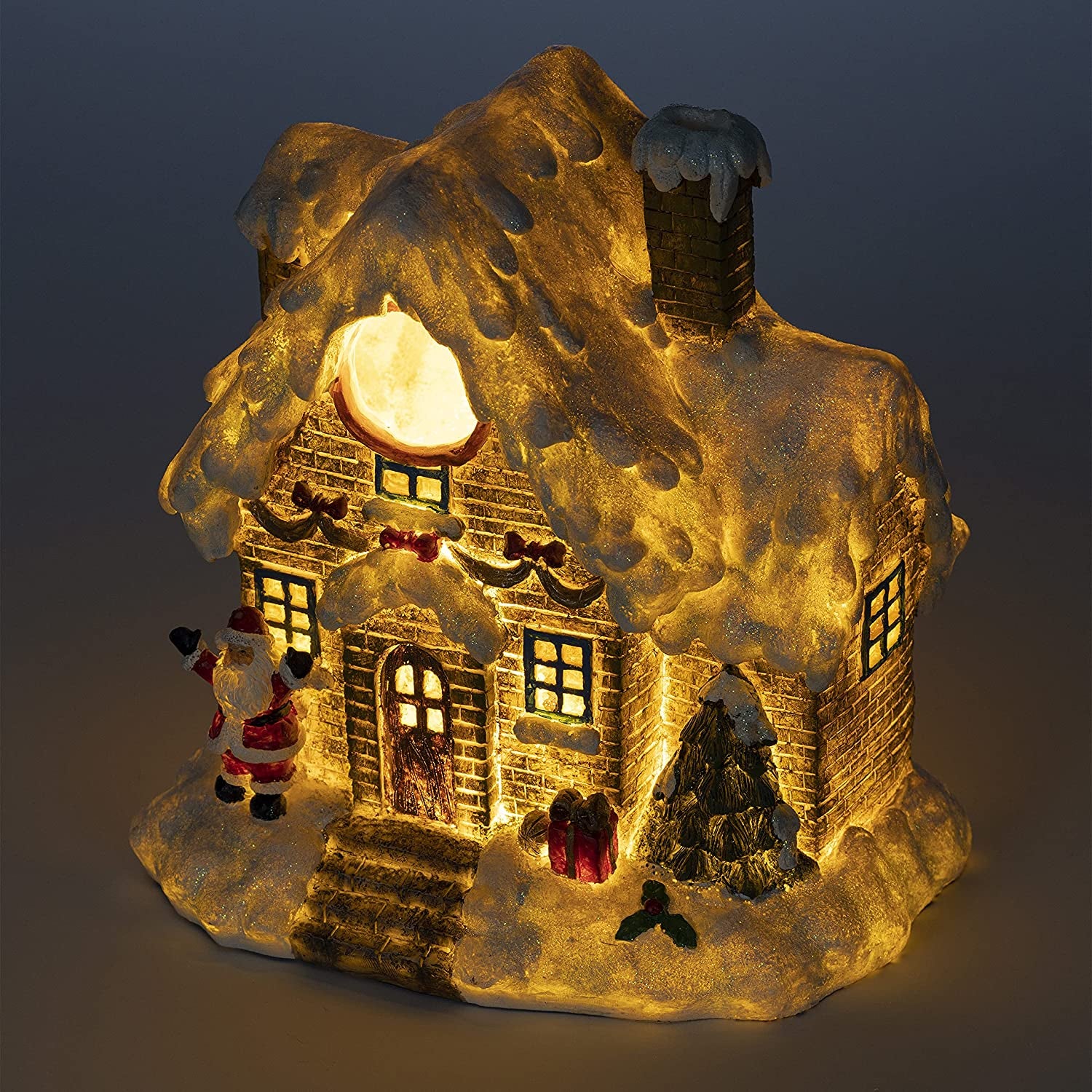 "Enchanting LED Christmas Cottage: Illuminate Your Home with Festive Fiber Optic Magic!"