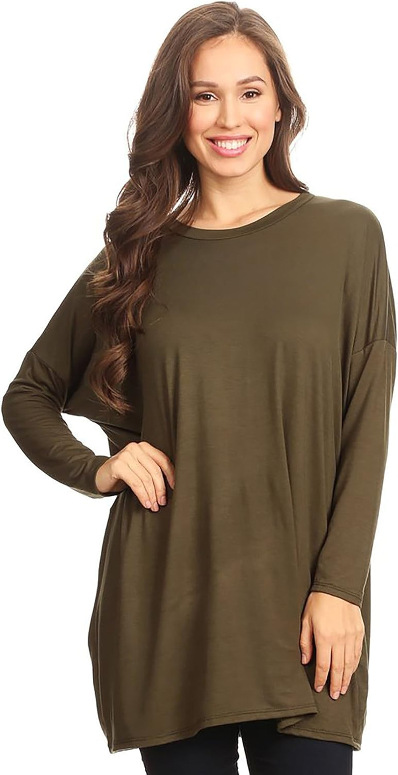 "Stylish and Comfortable Women'S Long Sleeve Tunic Top with Pockets - Made in USA!"