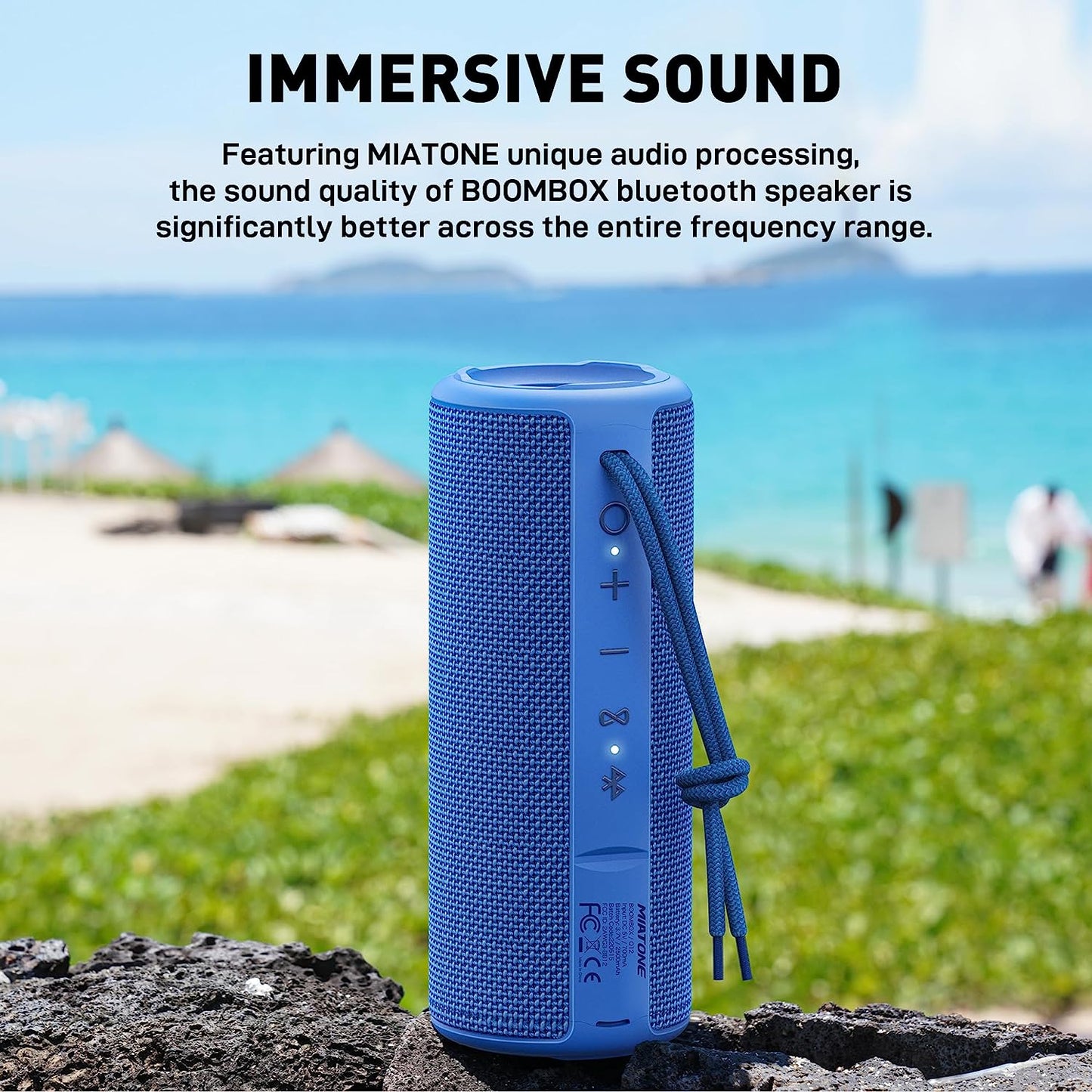 "Ultimate Outdoor Adventure: Waterproof Blue Bluetooth Speaker - Take Your Music Anywhere!"