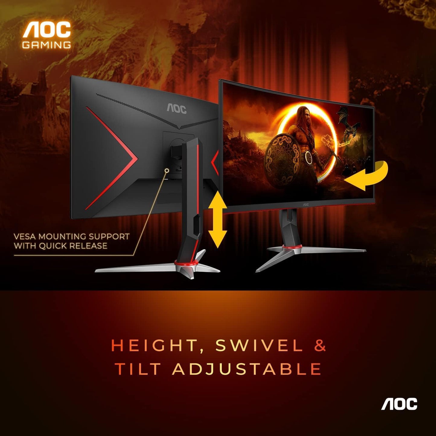 "Immerse Yourself in Gaming with Our 27" Curved Monitor: Ultra-Smooth 240Hz, Freesync, Zero Dead Pixel - Sleek Black Design"