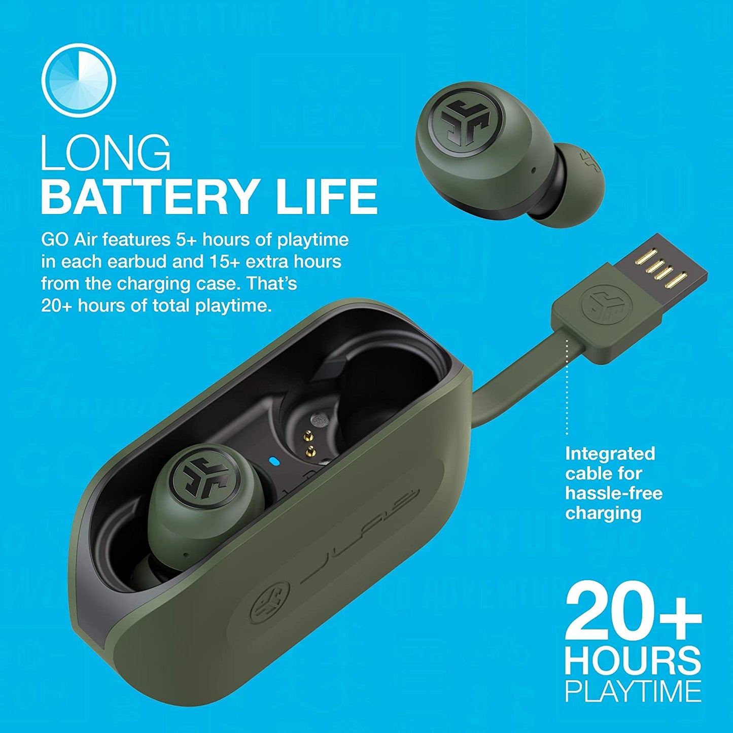 "Go Air True Wireless Earbuds: Experience Ultimate Freedom with Green, Dual Connect, Sweat-Resistant Design, Advanced Bluetooth 5.0, and Customizable EQ Sound Settings!"