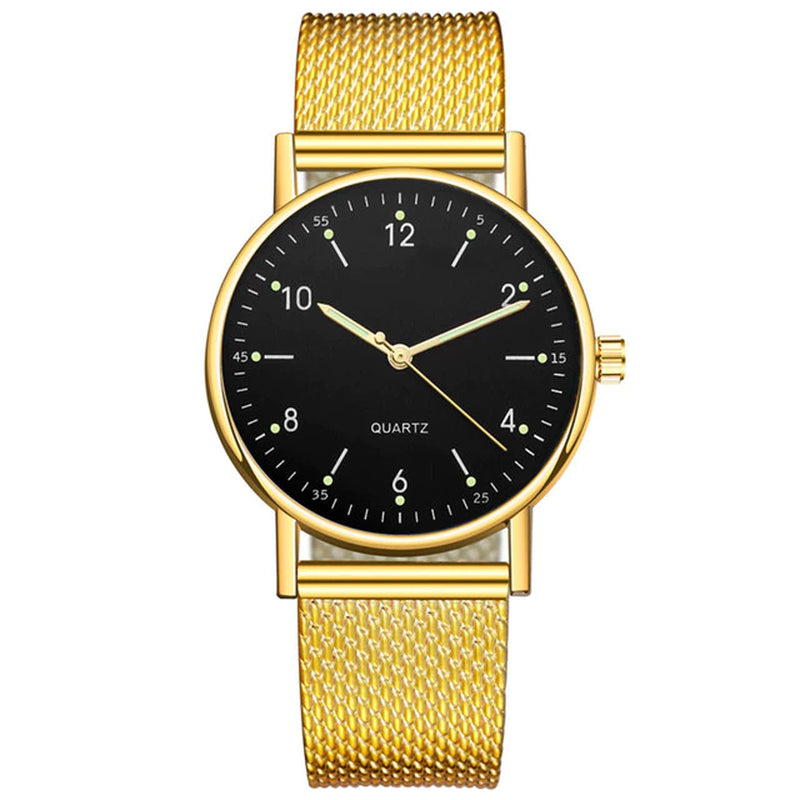 "Timeless Elegance: Unisex Heart Dial Watch in Luxurious Gold & Silver with Mesh Strap - the Perfect Choice for 2022"