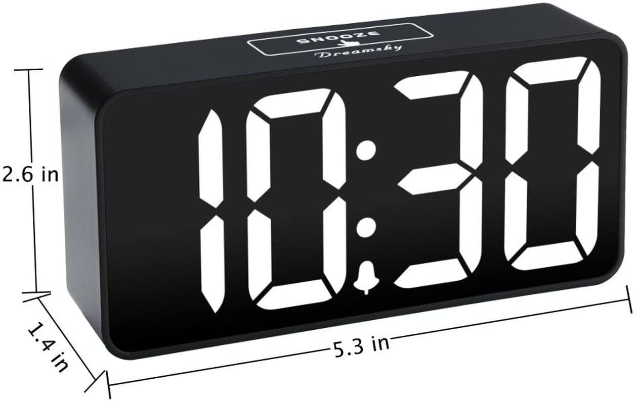 "Modern USB Digital Alarm Clock: Sleek Design, Easy-To-Read Display, Customizable Brightness & Volume, Perfect for Bedroom Nightstand"