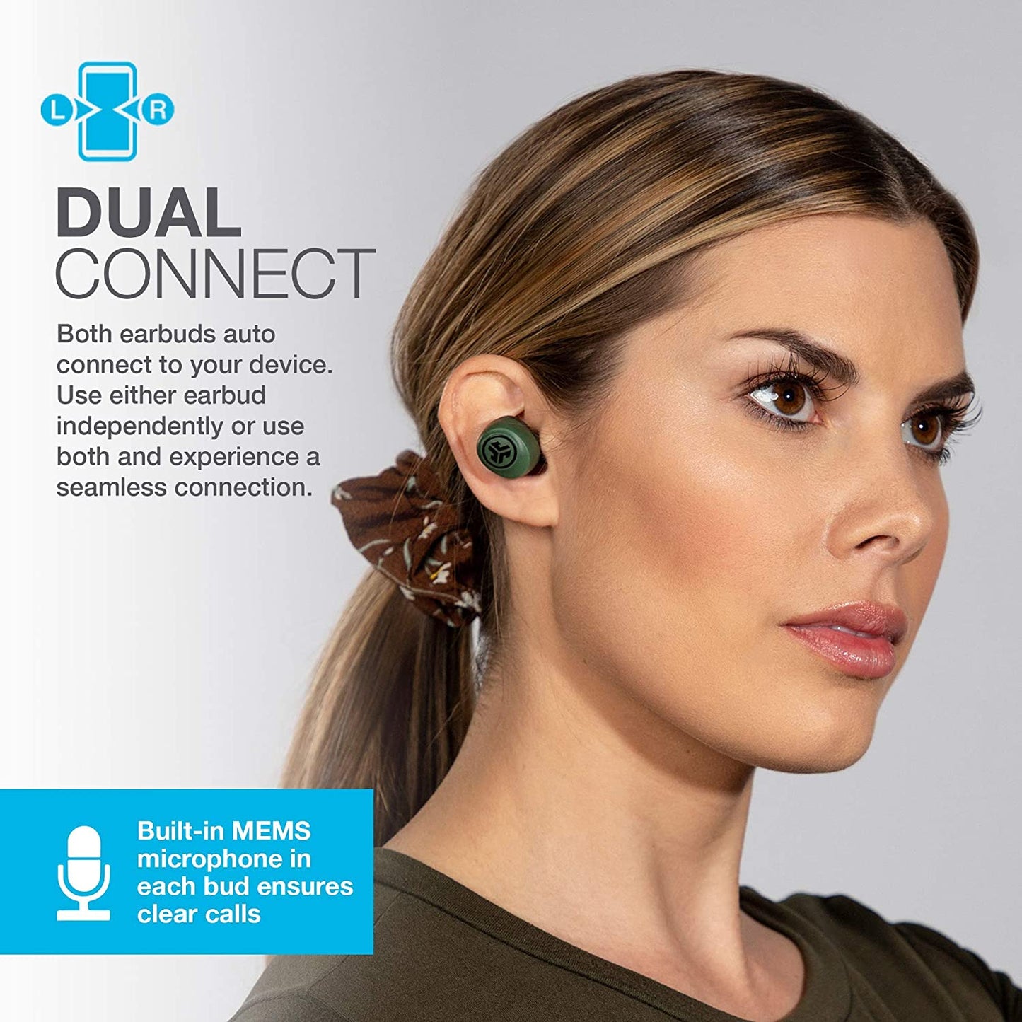 "Go Air True Wireless Earbuds: Experience Ultimate Freedom with Green, Dual Connect, Sweat-Resistant Design, Advanced Bluetooth 5.0, and Customizable EQ Sound Settings!"