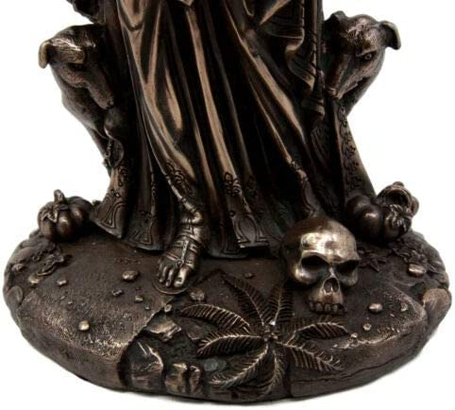 "Enchanting Wiccan Hecate Statue: Embrace the Ancient Power of the Greek Goddess of Magic & Witchcraft - Exquisite Triple Goddess Form in Stunning Bronze Patina"