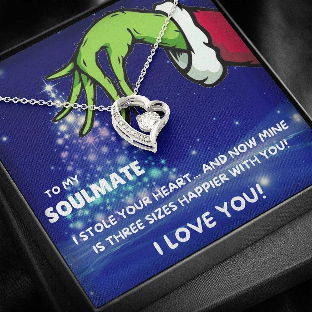 "Magical Christmas Love Necklace: Express Your Sentiments with Message Card & Enchanting LED Gift Box - Ideal for Your Soulmate, Girlfriend, Wife, Daughter, and Cherished Family"