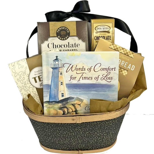 "Thoughtful Sympathy Gift Basket: a Heartwarming Book of Comfort and Nourishing Snacks for Healing"