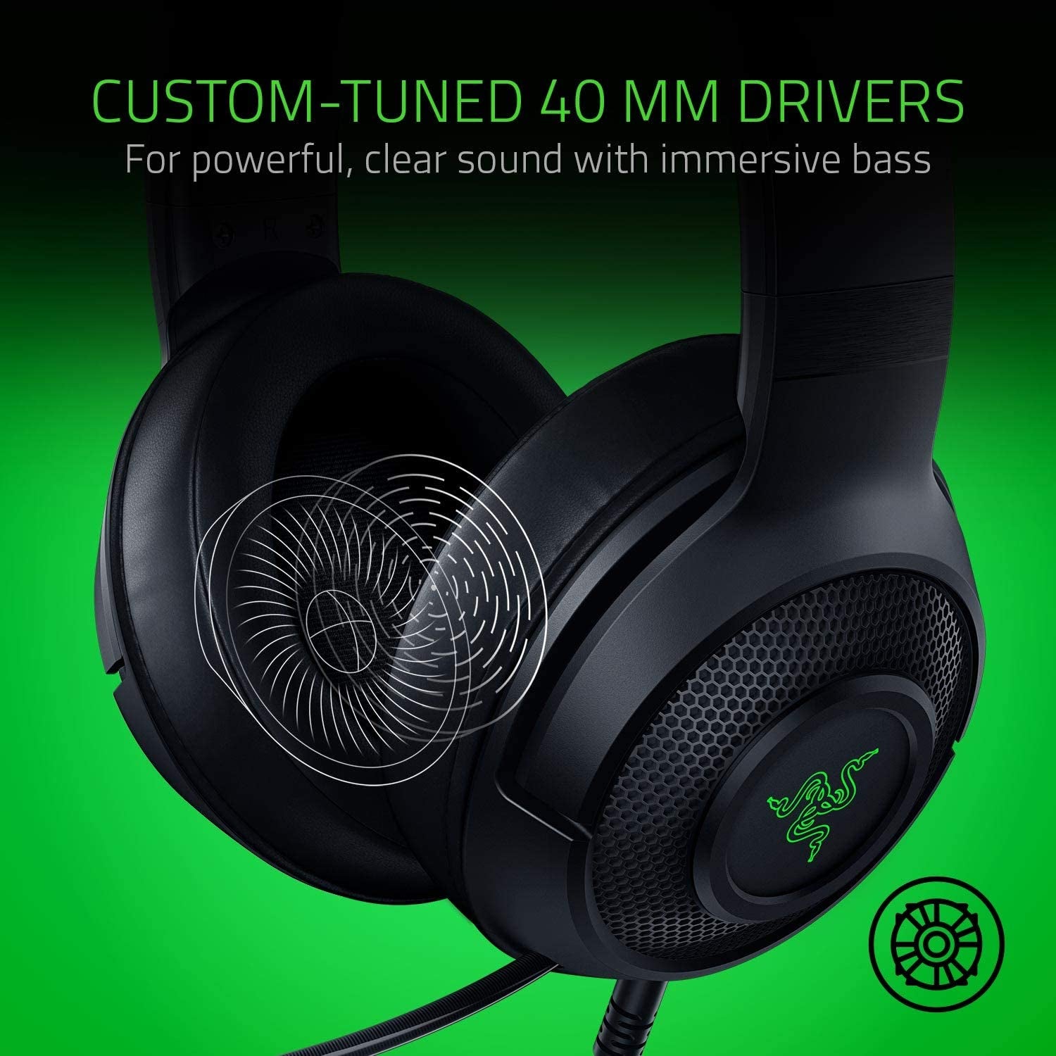 "Immerse Yourself in Gaming Glory with the Kraken X USB Ultralight Gaming Headset: Unleash 7.1 Surround Sound, Experience Lightweight Comfort, and Dazzle with Green Logo Lighting - Perfect for PC Gaming Enthusiasts!"