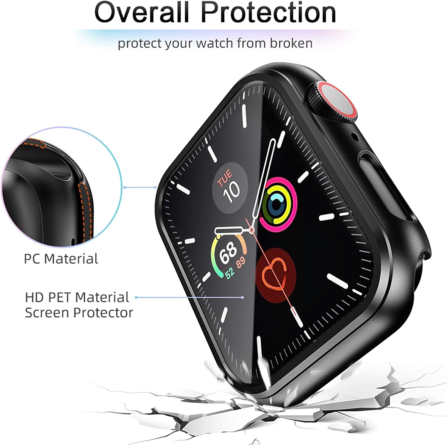 "Ultimate Defense Bundle for Apple Watch Series 6/5/4/SE 44Mm: Sleek & Durable Case with Enhanced Screen Protection"