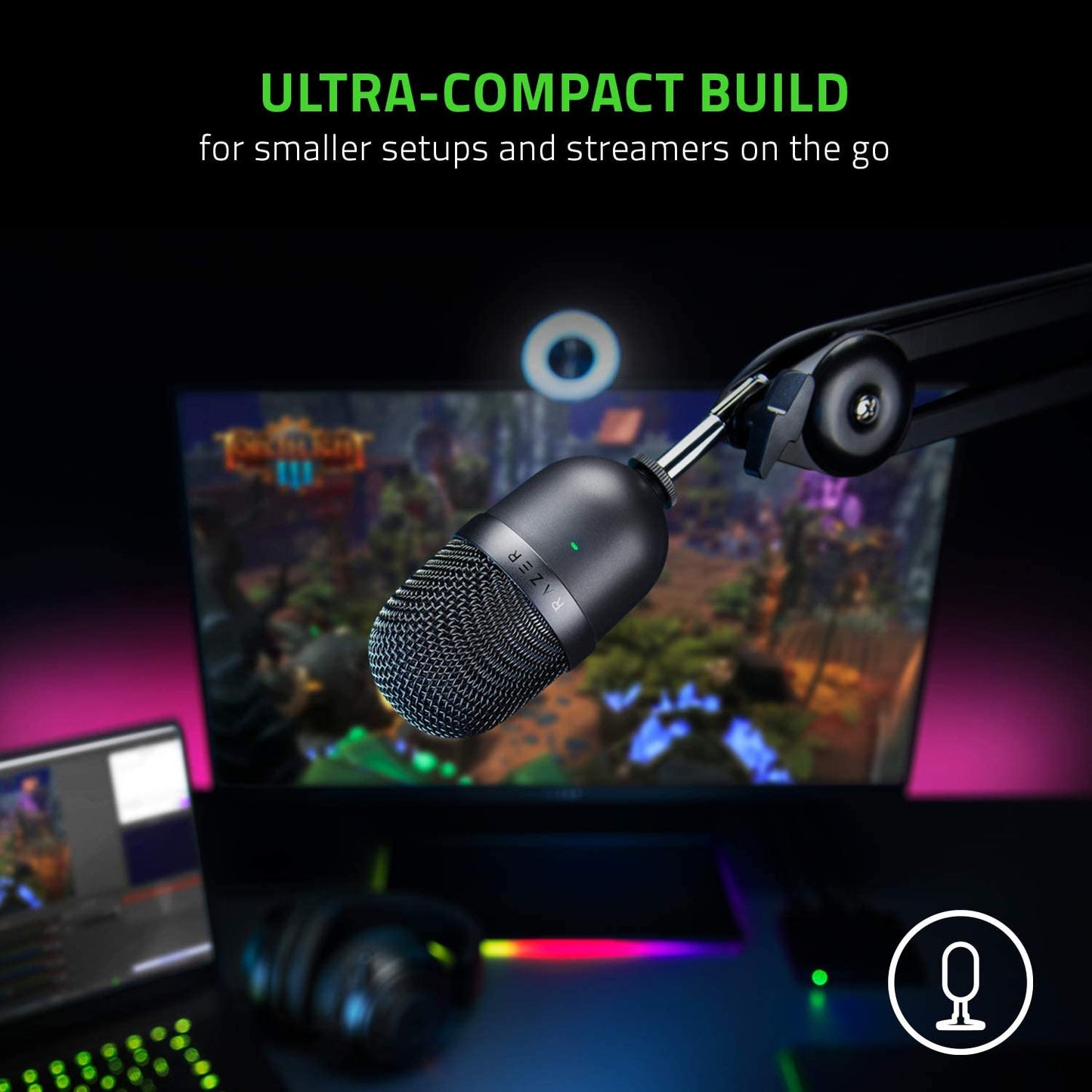 "Upgrade Your Audio Game with the Seiren Mini USB Condenser Microphone: Perfect for Streaming, Gaming, and Professional Use - Crystal Clear Sound, Sleek and Durable Design - Timeless Black"