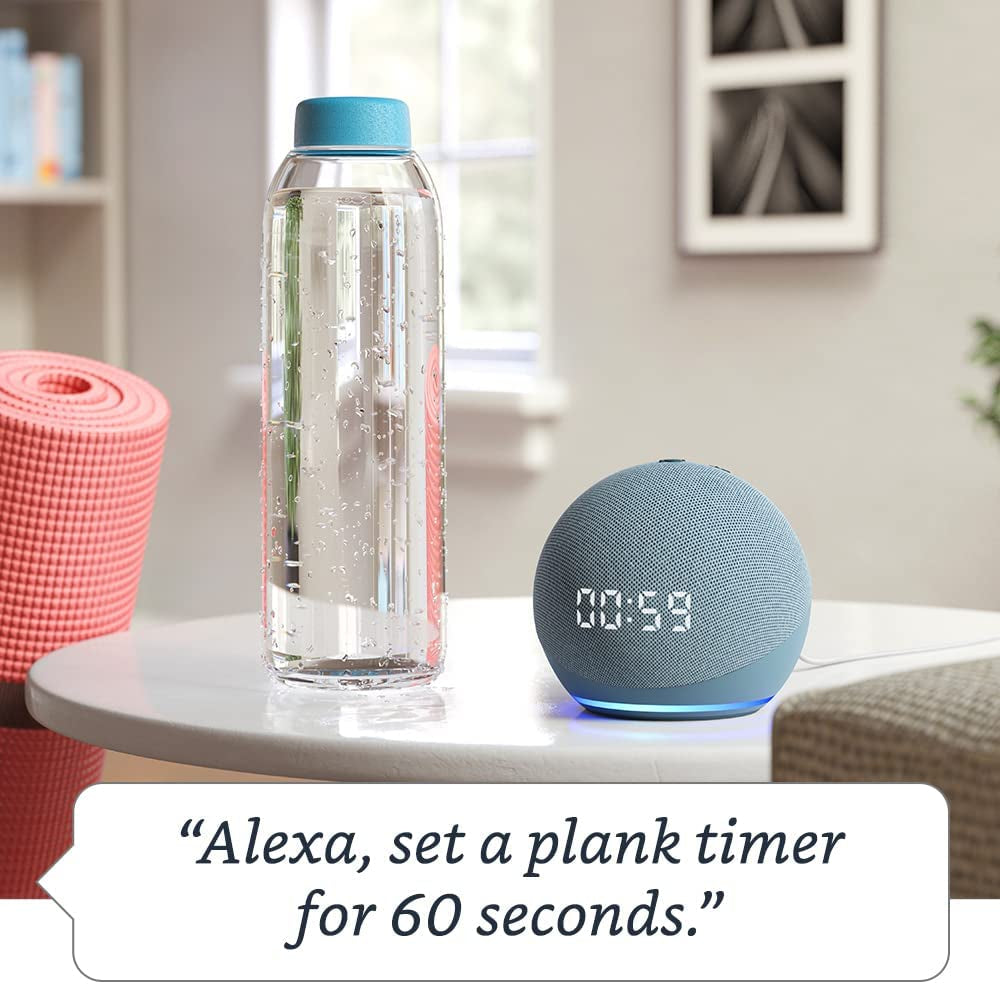 "Upgrade Your Smart Home with the Echo Dot (4Th Gen) - Smart Speaker with Clock and Alexa in Sleek Glacier White"