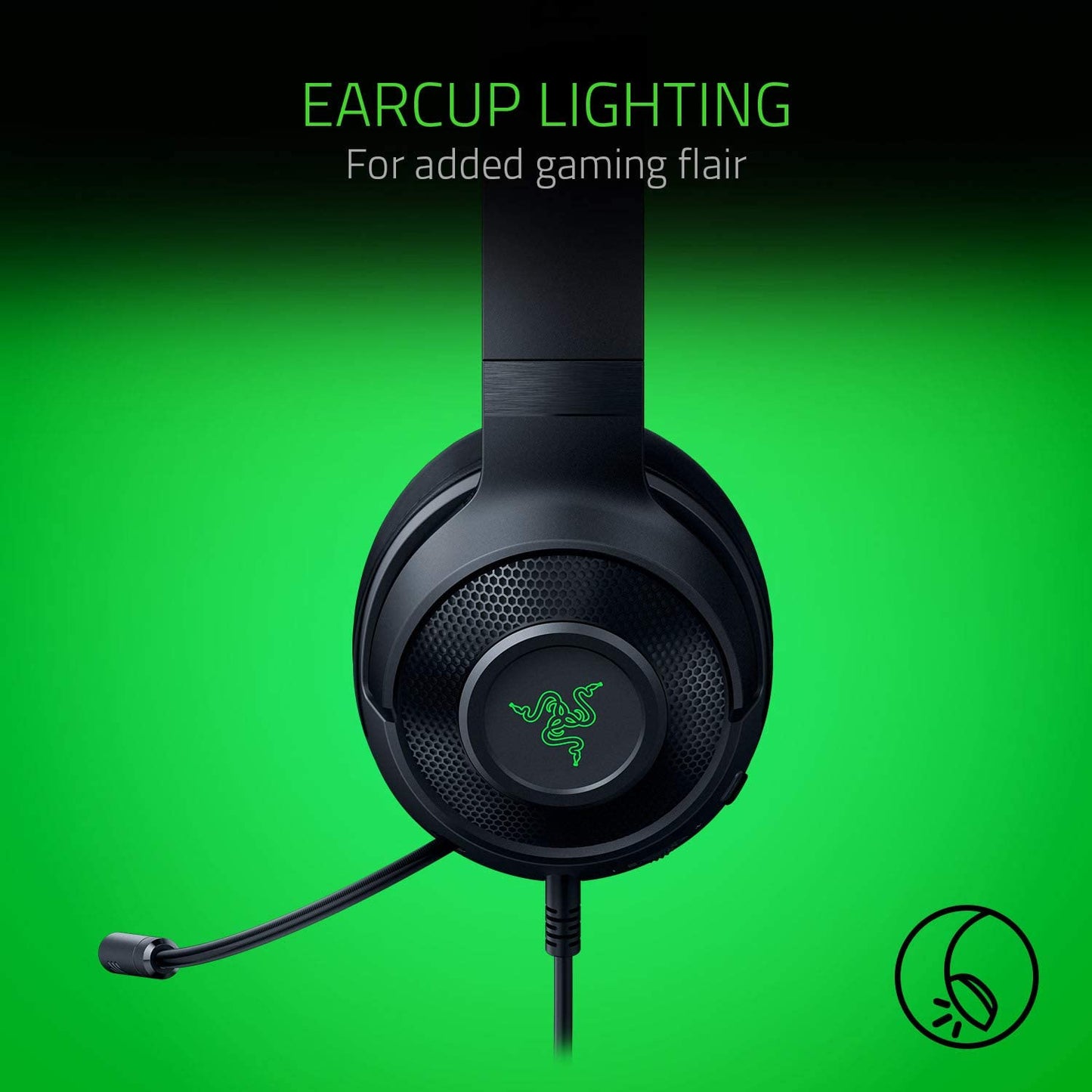 "Immerse Yourself in Gaming Glory with the Kraken X USB Ultralight Gaming Headset: Unleash 7.1 Surround Sound, Experience Lightweight Comfort, and Dazzle with Green Logo Lighting - Perfect for PC Gaming Enthusiasts!"