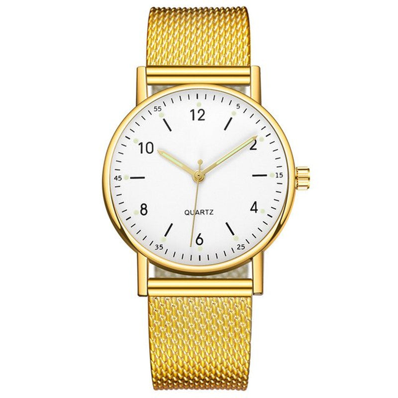 "Timeless Elegance: Unisex Heart Dial Watch in Luxurious Gold & Silver with Mesh Strap - the Perfect Choice for 2022"