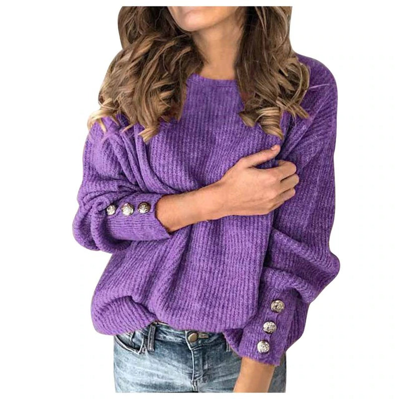 "Stay Stylish and Cozy with Our Chic round Neck Long Sleeve Sweater - the Must-Have Winter Fashion Essential!"