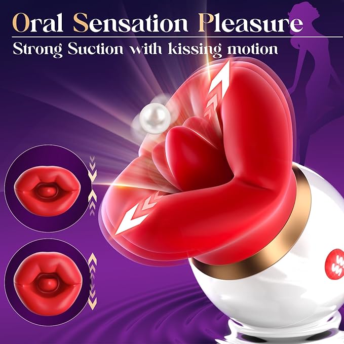 Vibrator Adult Sex Toys for Women - 3IN1 Mouth-Shaped Sucking Vibrator, 10 Tongue Licking 3 Sucking Nipples Anal Clit Sucker, G Spot Vibrators Clitoral Stimulator Couples Sex Toys