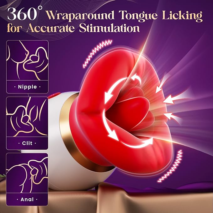 Vibrator Adult Sex Toys for Women - 3IN1 Mouth-Shaped Sucking Vibrator, 10 Tongue Licking 3 Sucking Nipples Anal Clit Sucker, G Spot Vibrators Clitoral Stimulator Couples Sex Toys