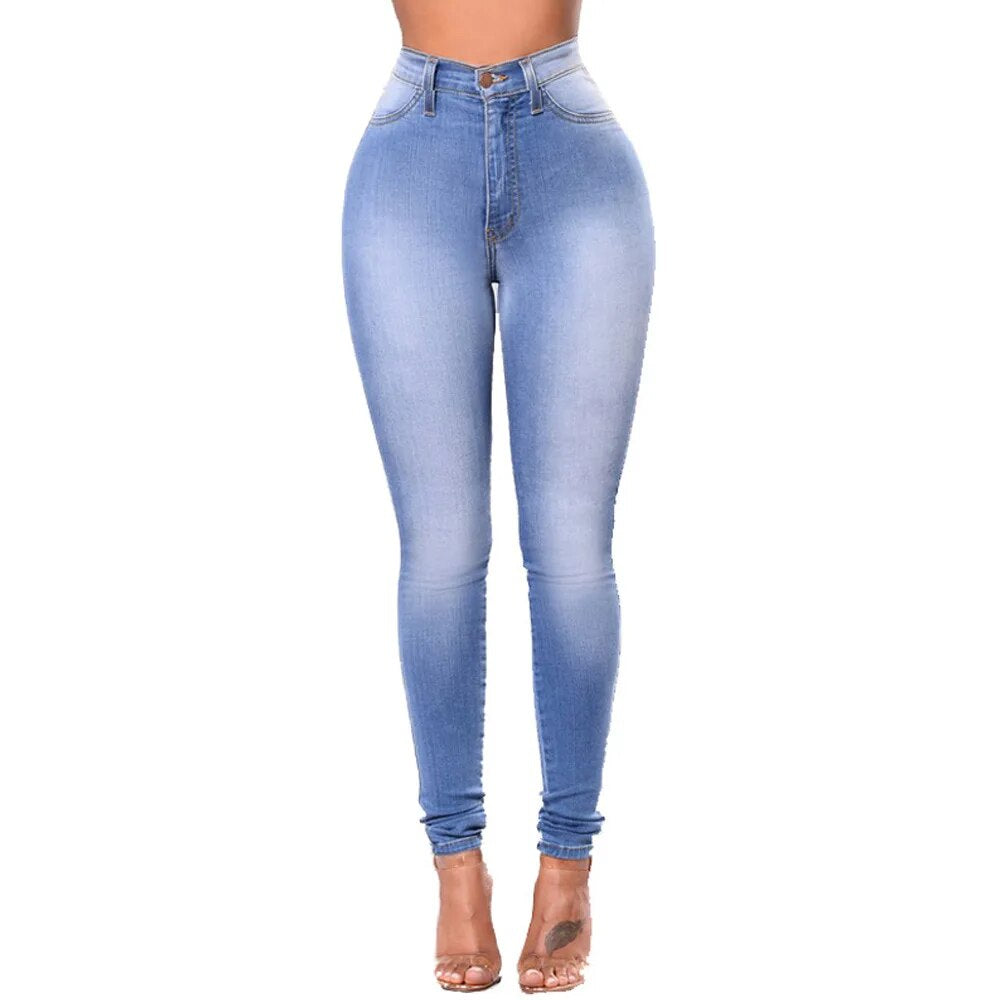 "Ultimate Style and Comfort: Trendy High Waist Skinny Jeans for Women with High Stretch Fabric - Perfect for Fashionable and Casual Spring/Summer Looks!"