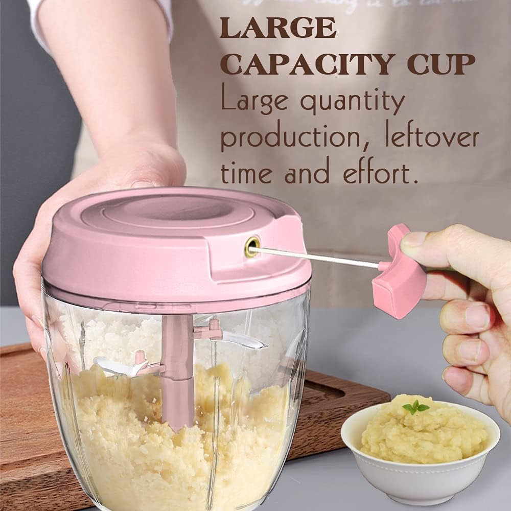 "Effortless Food Chopping: Pull Chop Chopper and Manual Food Processor - Perfect for Garlic, Onions, and More!"