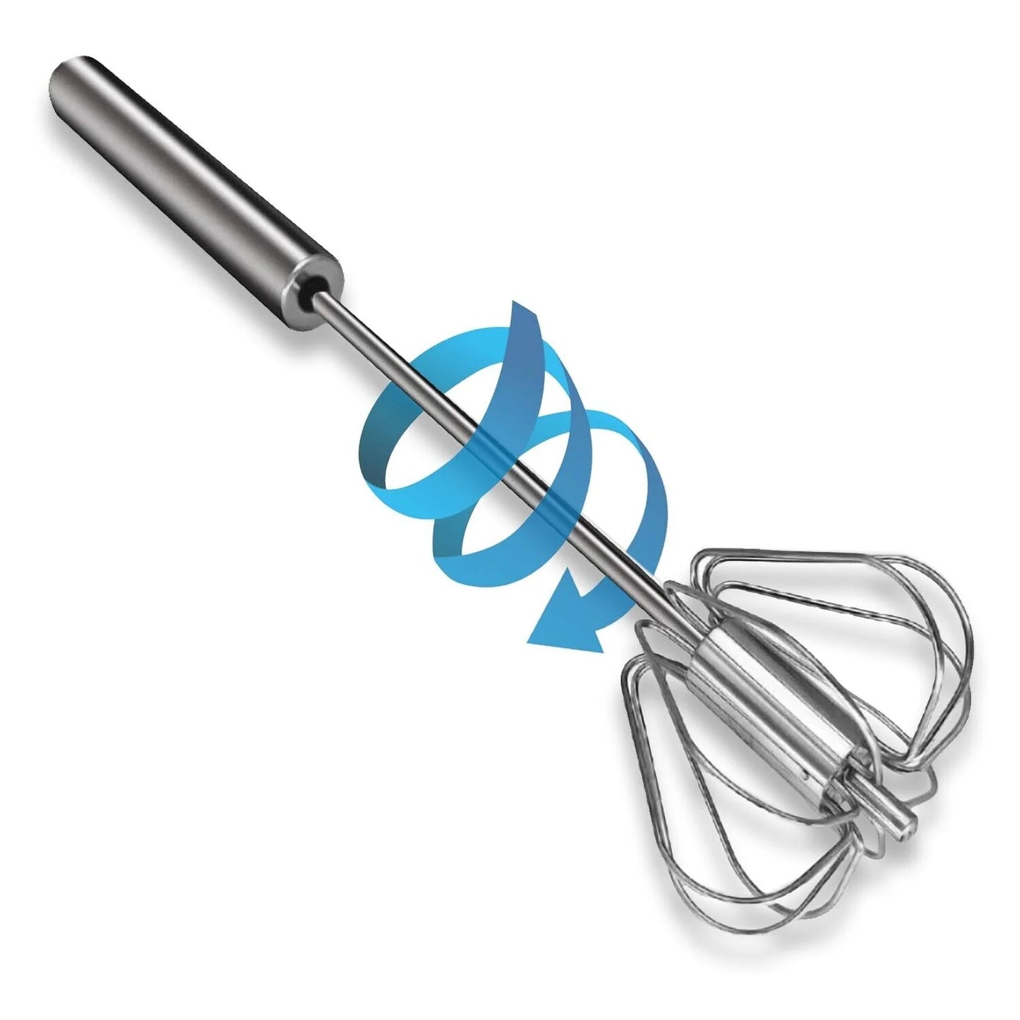 "Effortlessly Whisk and Blend with Our 14" Semi-Automatic Stainless Steel Hand Push Egg Beater!"