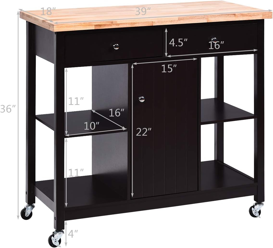 "Organize and Elevate Your Kitchen with Our Stylish Multifunctional Rolling Cart - Brown: Ample Storage, Convenient Drawers, Wine Rack, Shelves, and Glass Holder"