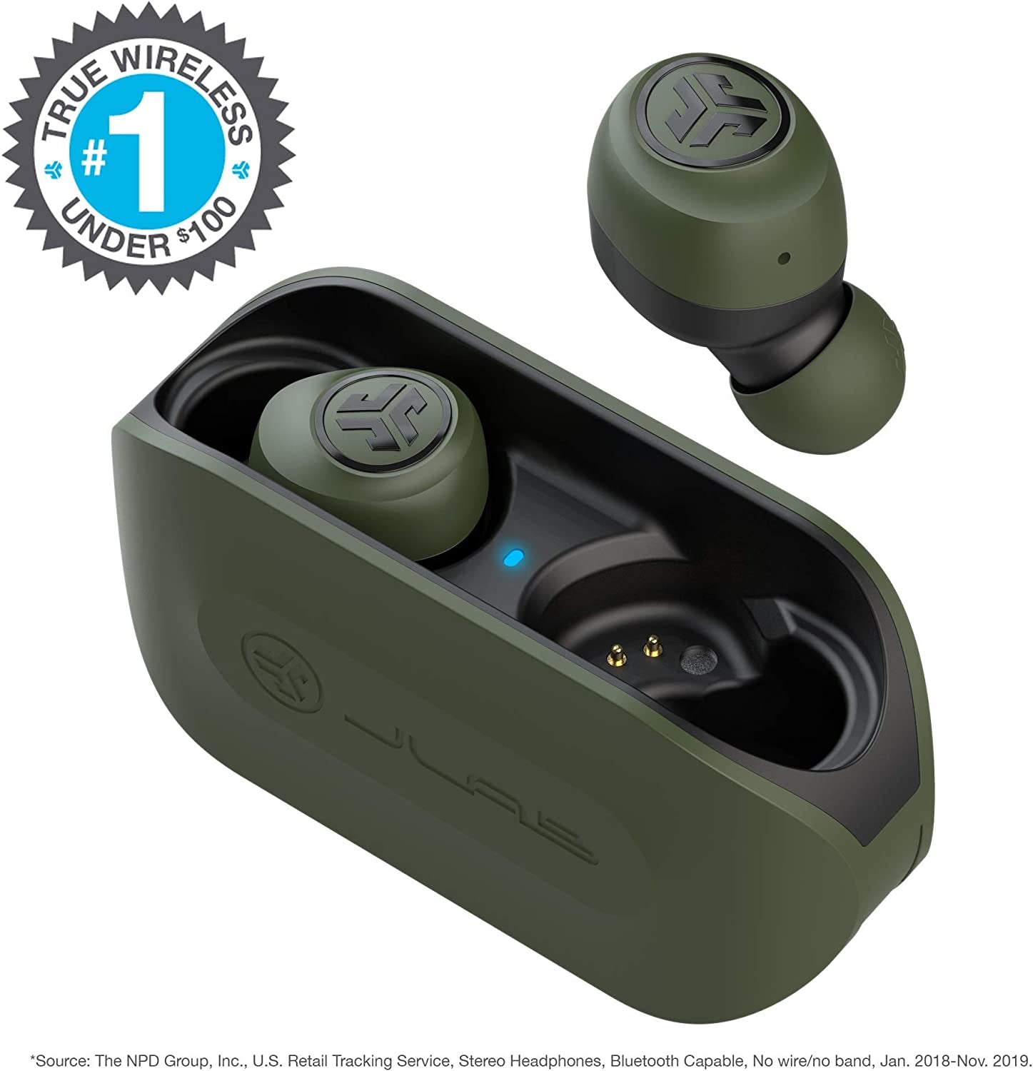 "Go Air True Wireless Earbuds: Experience Ultimate Freedom with Green, Dual Connect, Sweat-Resistant Design, Advanced Bluetooth 5.0, and Customizable EQ Sound Settings!"