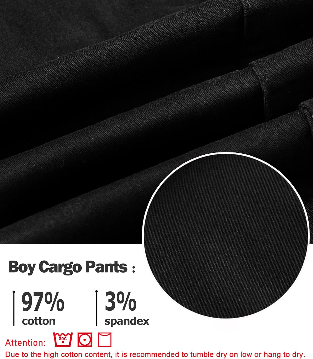 "Ultimate Comfort Boys Cargo Pants: Stylish Cotton Joggers with Drawstring Waist and Elastic Cuffs"