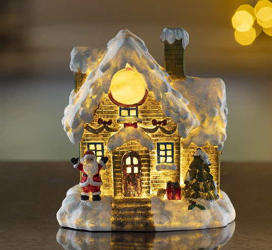 "Enchanting LED Christmas Cottage: Illuminate Your Home with Festive Fiber Optic Magic!"