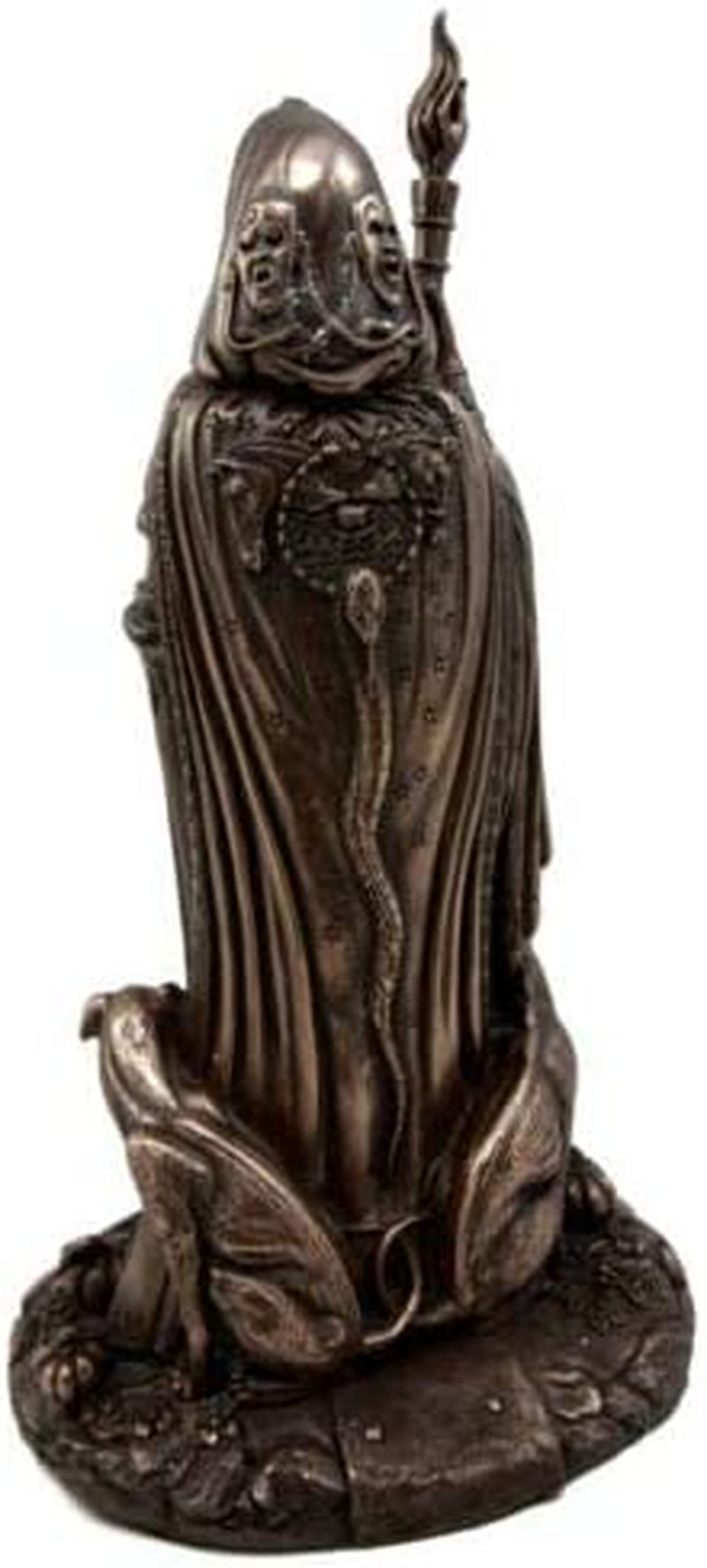 "Enchanting Wiccan Hecate Statue: Embrace the Ancient Power of the Greek Goddess of Magic & Witchcraft - Exquisite Triple Goddess Form in Stunning Bronze Patina"