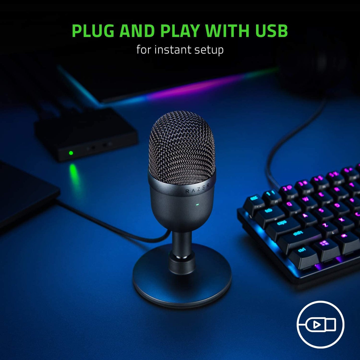 "Upgrade Your Audio Game with the Seiren Mini USB Condenser Microphone: Perfect for Streaming, Gaming, and Professional Use - Crystal Clear Sound, Sleek and Durable Design - Timeless Black"