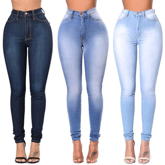 "Ultimate Style and Comfort: Trendy High Waist Skinny Jeans for Women with High Stretch Fabric - Perfect for Fashionable and Casual Spring/Summer Looks!"