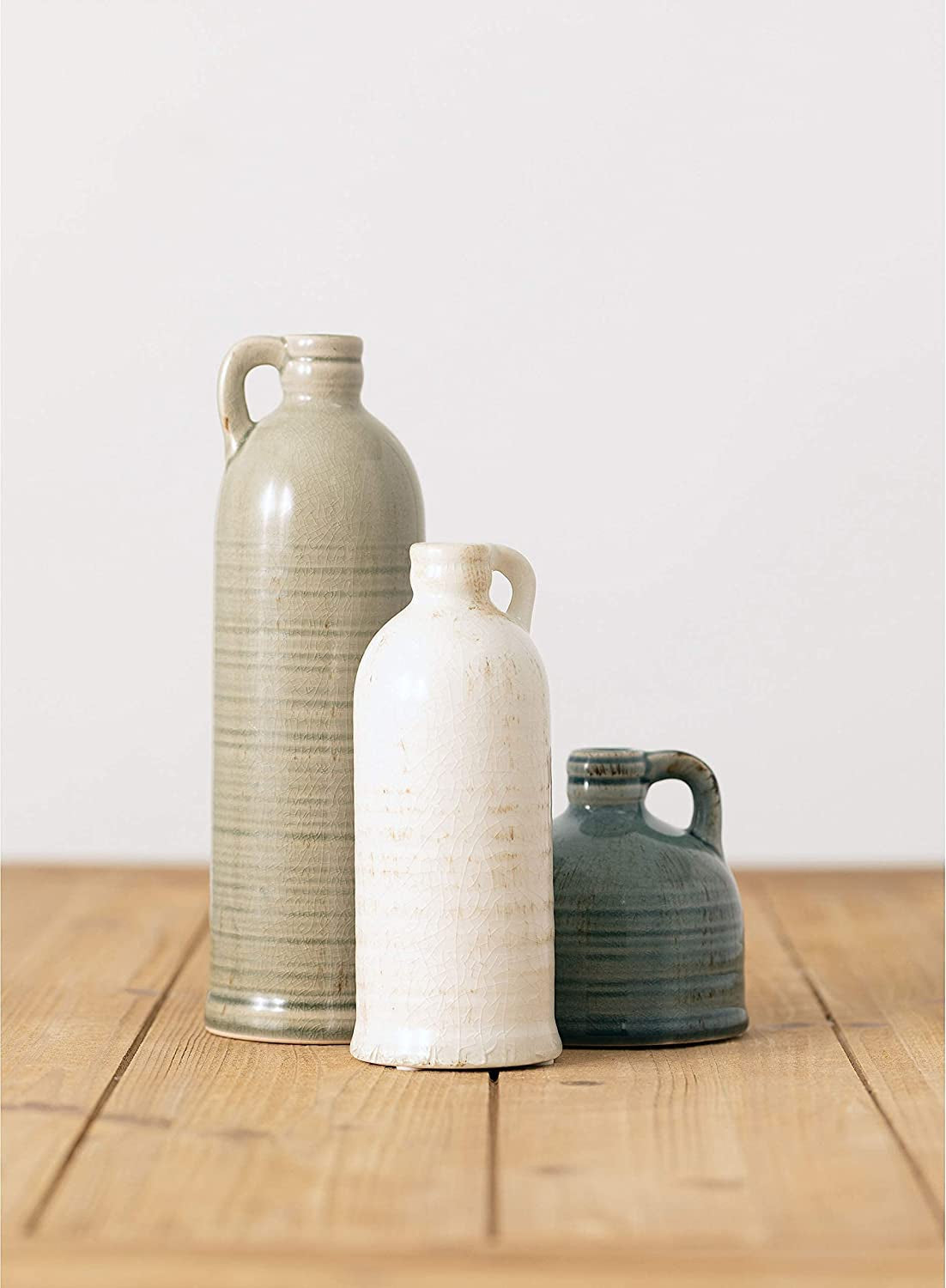 "Charming Farmhouse Ceramic Jug Vase Set - Perfectly Versatile Decor for Any Space (CM2431)"