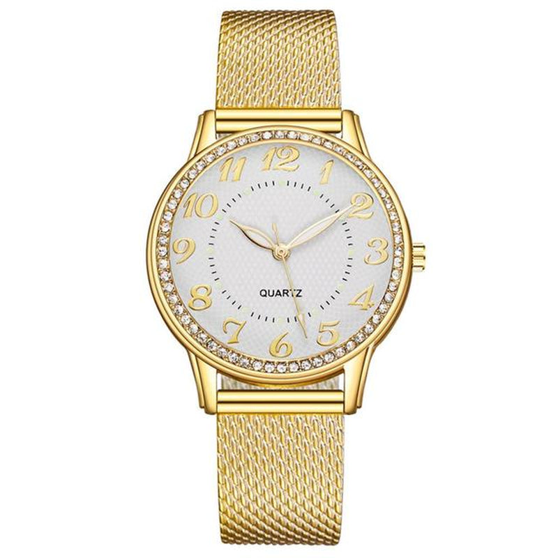 "Timeless Elegance: Unisex Heart Dial Watch in Luxurious Gold & Silver with Mesh Strap - the Perfect Choice for 2022"