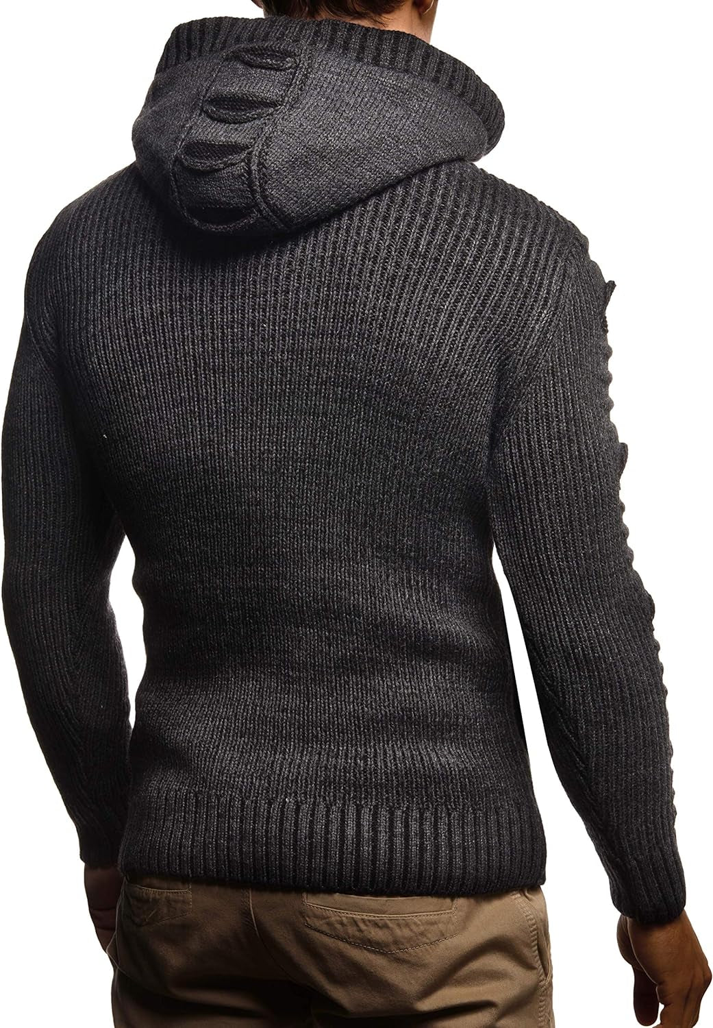 "Stay Cozy This Winter with Our Trendy Men'S Knit Sweater - Featuring Buttons, Hood, and Unbeatable Style | LN5605"