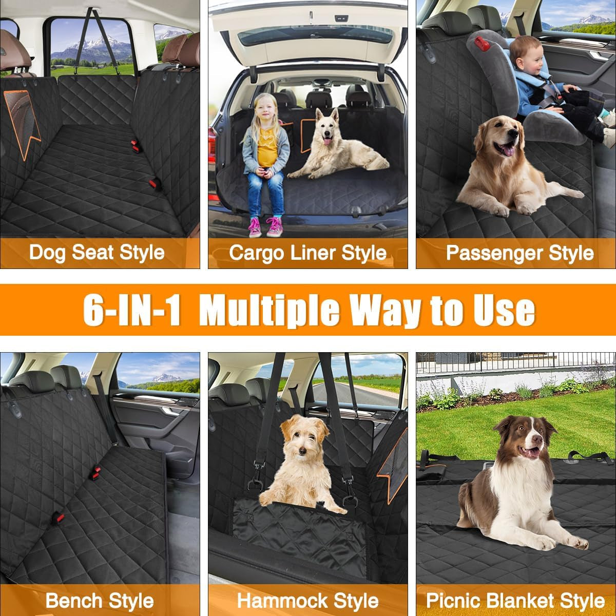 "Ultimate Waterproof Dog Car Seat Hammock: the Perfect Solution for a Safe and Luxurious Ride!"