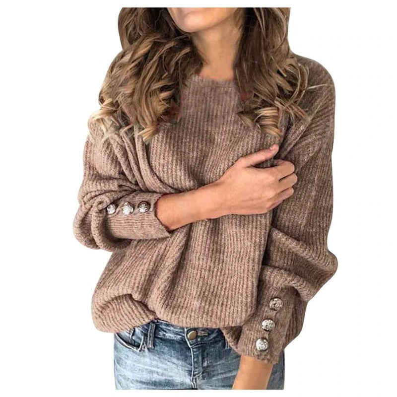 "Stay Stylish and Cozy with Our Chic round Neck Long Sleeve Sweater - the Must-Have Winter Fashion Essential!"