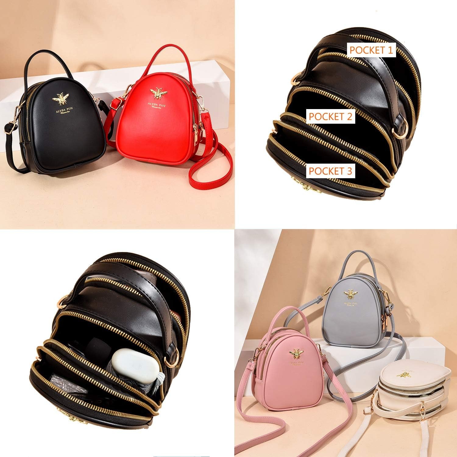 "Chic and Compact Crossbody Bag for Women - Fashionable Shoulder Bag, Messenger Bag, Purse, and Wallet Combo"