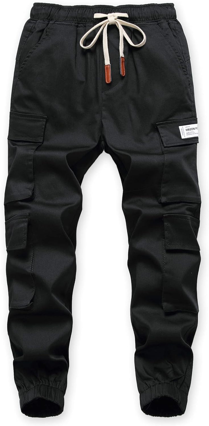 "Ultimate Comfort Boys Cargo Pants: Stylish Cotton Joggers with Drawstring Waist and Elastic Cuffs"