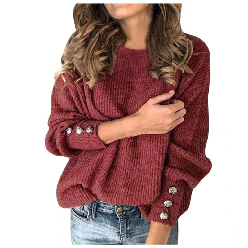 "Stay Stylish and Cozy with Our Chic round Neck Long Sleeve Sweater - the Must-Have Winter Fashion Essential!"