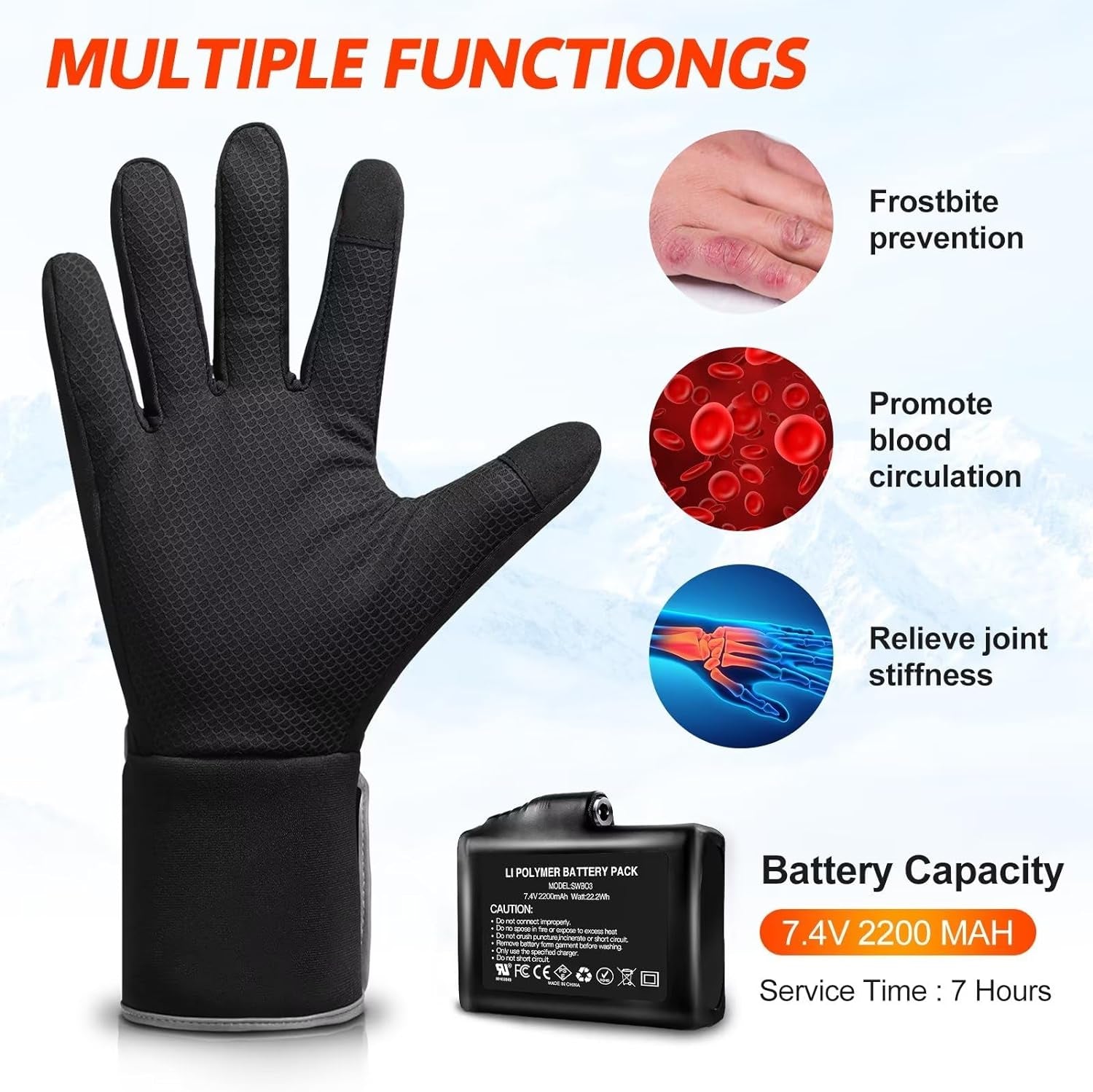 "Ultimate Winter Comfort: Rechargeable Heated Gloves with Touchscreen Compatibility and Breathable Thin Liners - Perfect for Outdoor Activities!"