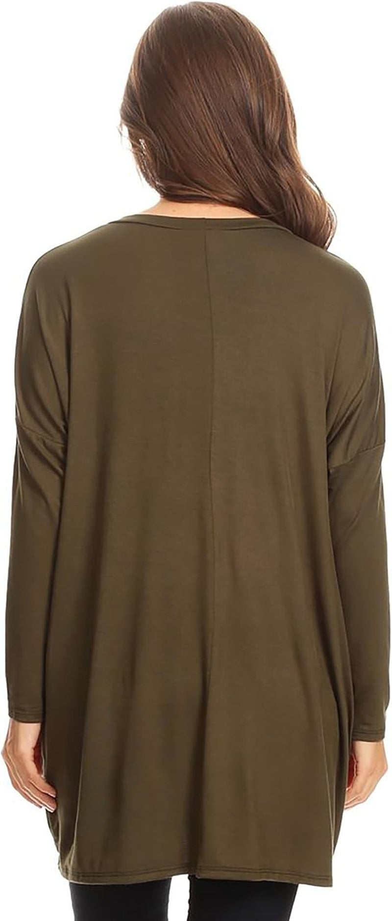 "Stylish and Comfortable Women'S Long Sleeve Tunic Top with Pockets - Made in USA!"